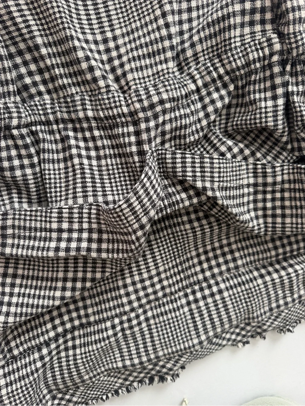 Free People Black & White Gingham Pinafore Mini-Dress